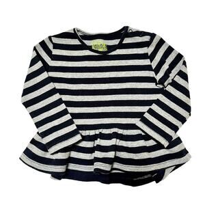 Kapital K Thermal Striped Peplum Top Size 24m